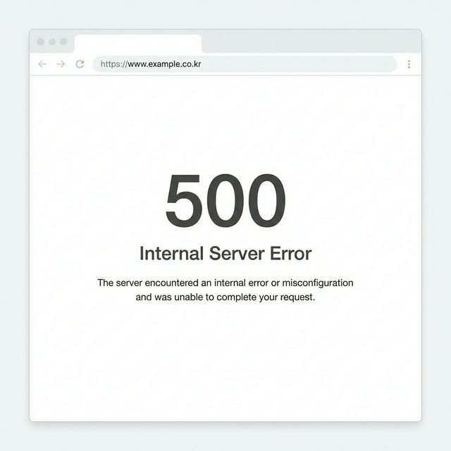 워드프레스 500 Internal Server Error 오류 화면