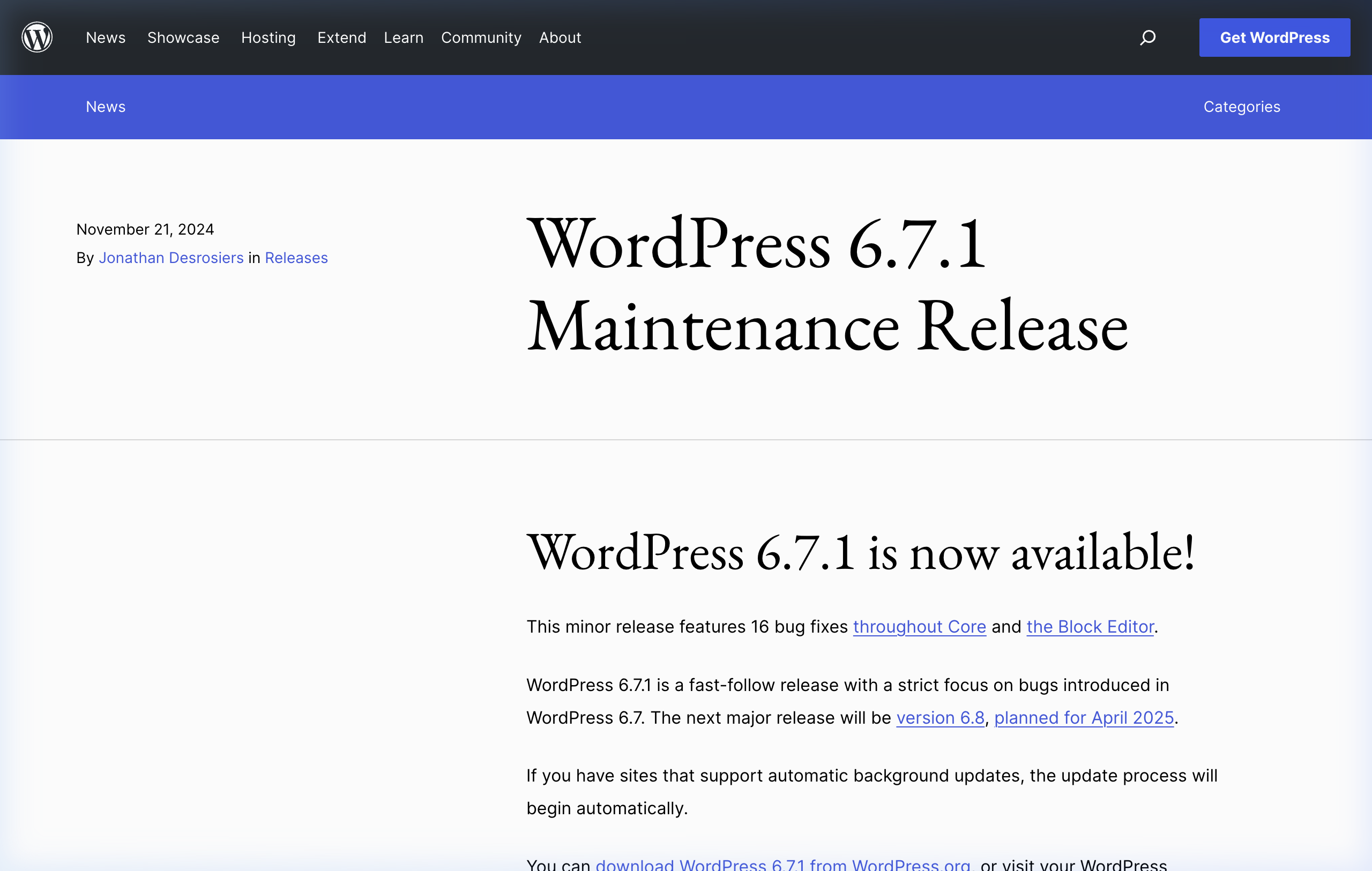 워드프레스 6.8 블록 에디터 새 기능 화면 캡쳐